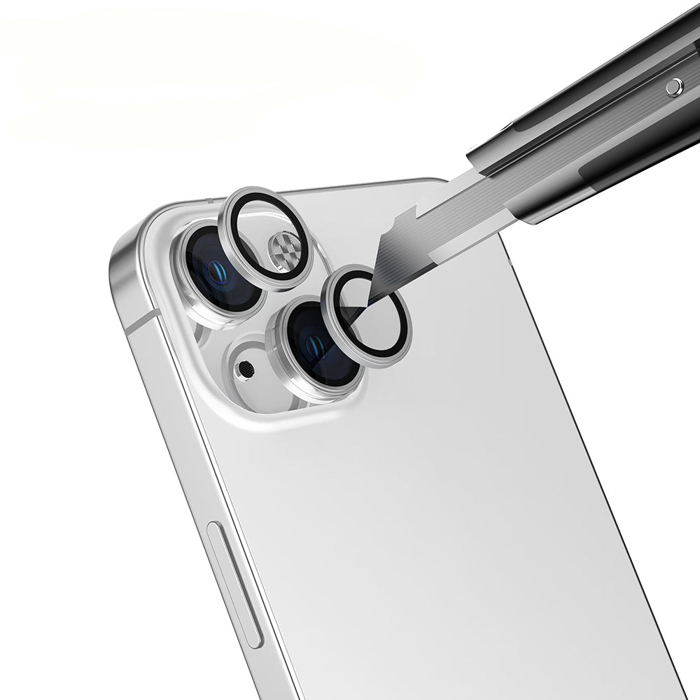 Apple iPhone 14 Zore Micro Camera Lens Protector Silver 