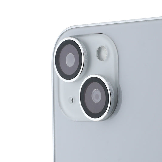 Apple iPhone 15 Guess Original Licensed Metal Camera Lens Protector Silver 