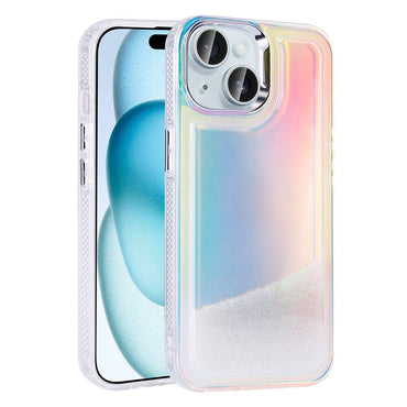 Apple iPhone 15 Case Airbag Colorful Back Surface Bead Design Zore Kumul Cover Transparent 