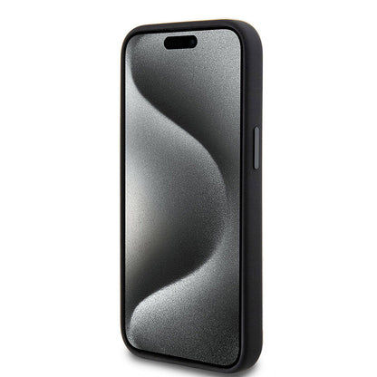 Apple iPhone 15 Kılıf AMG Orjinal Lisanslı M-safe Şarj Özellikli Silikon Kırmızı Çizgili Kapak Siyah