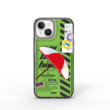 Apple iPhone 15 Case Double Layer Patterned Wiwu Summer Series Cover Blue 