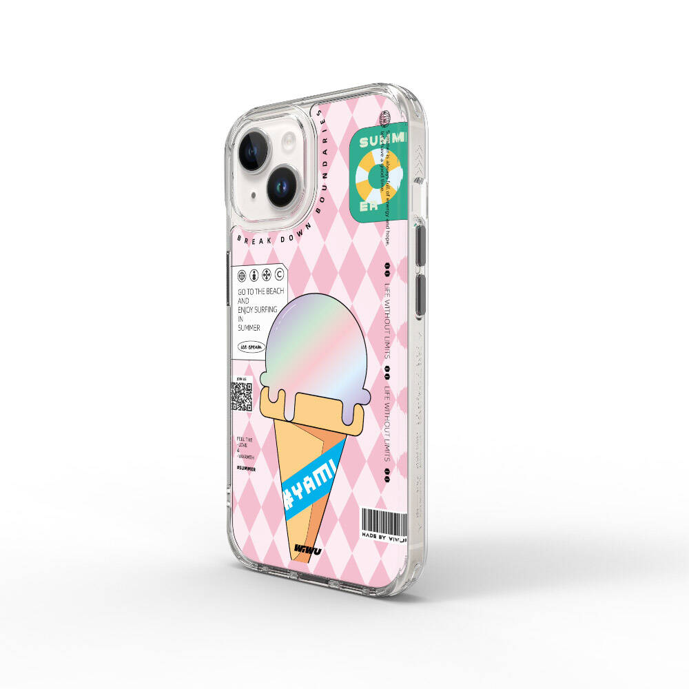 Apple iPhone 15 Case Double Layer Patterned Wiwu Summer Series Cover Green 