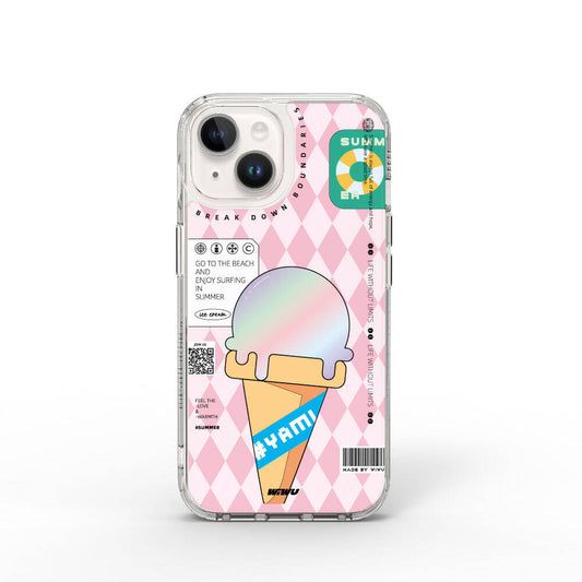 Apple iPhone 15 Case Double Layer Patterned Wiwu Summer Series Cover Pink 