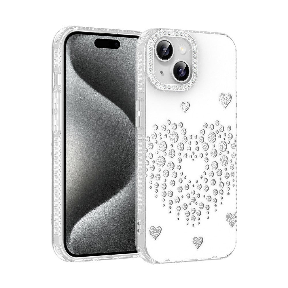 Apple iPhone 15 Kılıf Damla Taşlı Zore Rivas Sert PC Kapak