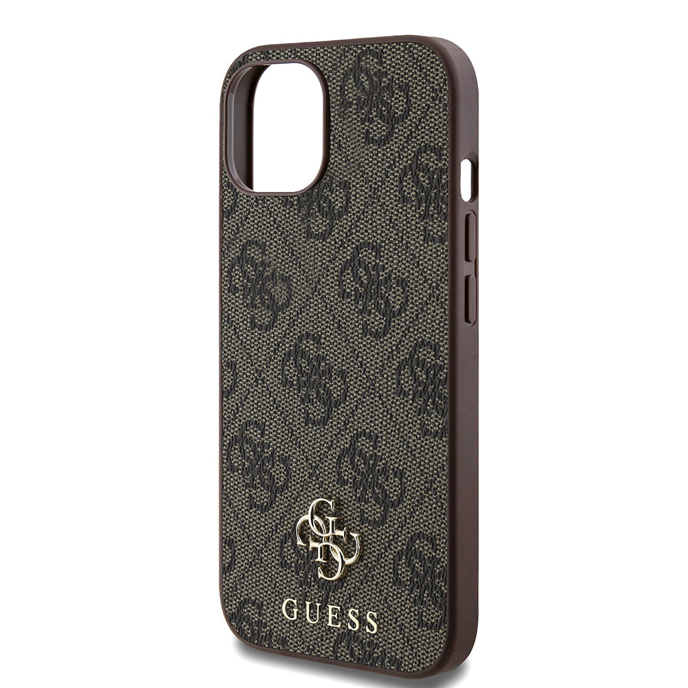 Apple iPhone 15 Case Guess Original Licensed M-safe Charging Feature Small 4G Classic Cover Pink