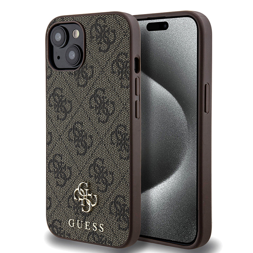 Apple iPhone 15 Case Guess Original Licensed M-safe Charging Feature Small 4G Classic Cover Pink