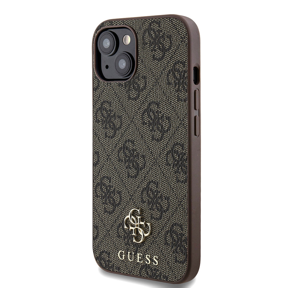 Apple iPhone 15 Case Guess Original Licensed M-safe Charging Feature Small 4G Classic Cover Pink