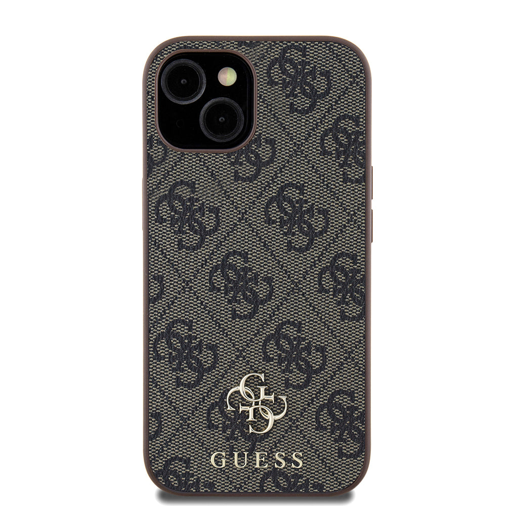 Apple iPhone 15 Case Guess Original Licensed M-safe Charging Feature Small 4G Classic Cover Pink