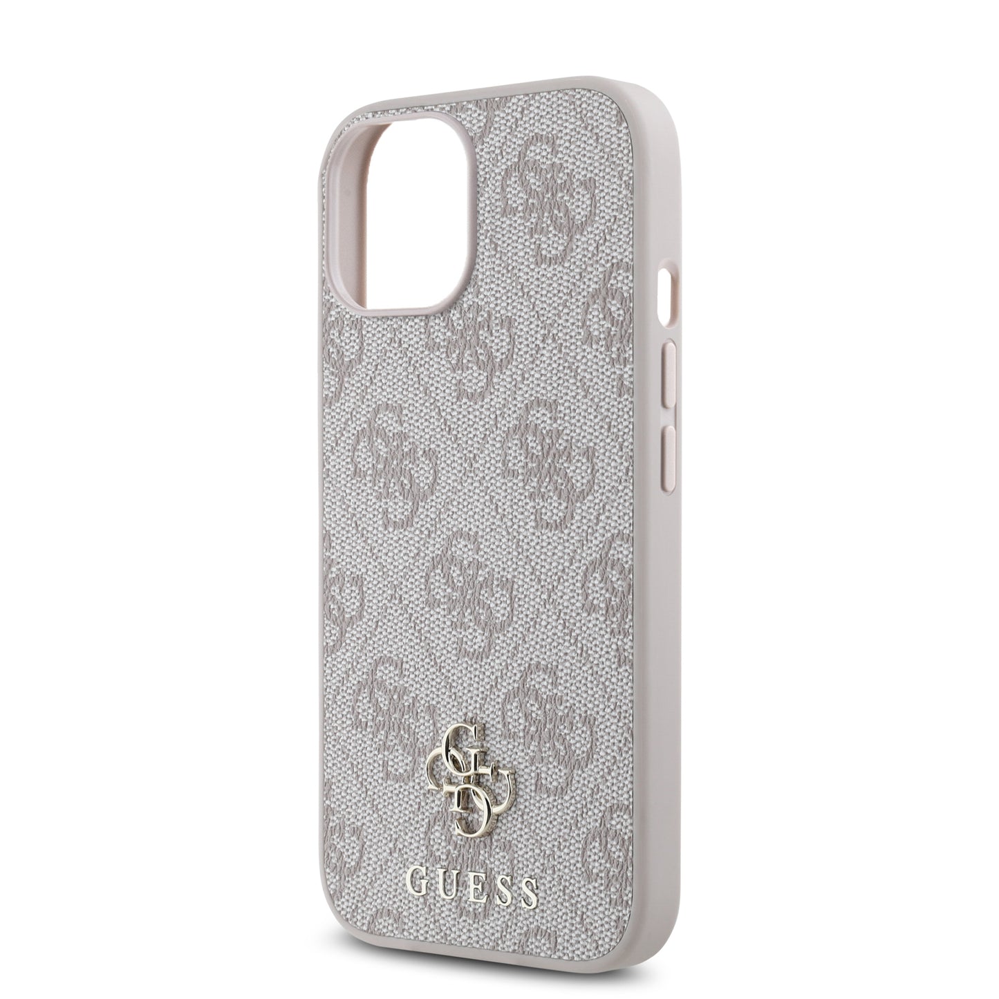 Apple iPhone 15 Case Guess Original Licensed M-safe Charging Feature Small 4G Classic Cover Pink