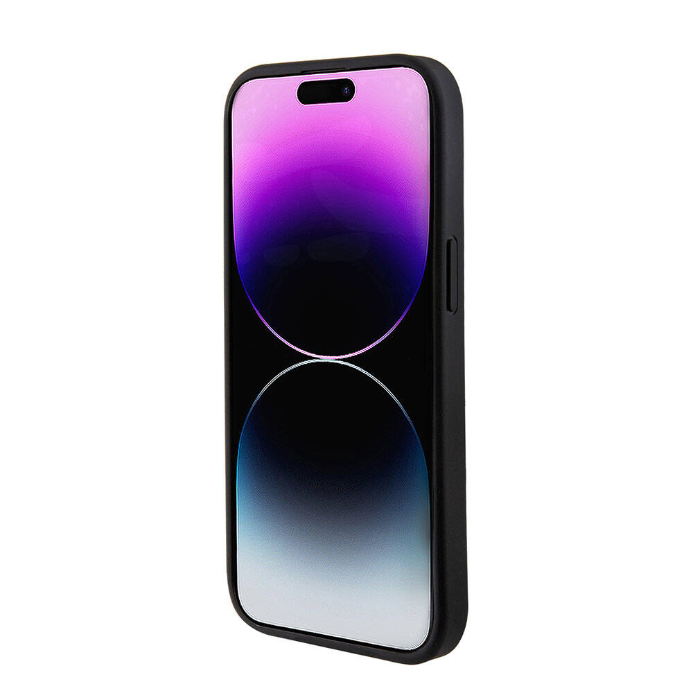 Apple iPhone 15 Case Guess Original Licensed M-safe Charging Feature Text Logo Saffiano Cover Purple