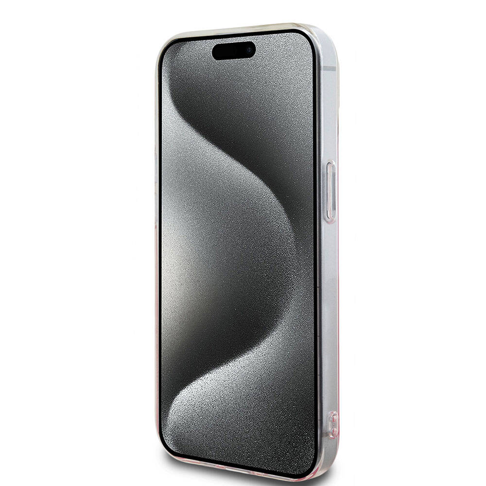 Apple iPhone 15 Kılıf Hello Kitty Orjinal Lisanslı Yazı ve İkonik Logolu Kitty Head Kapak Pembe