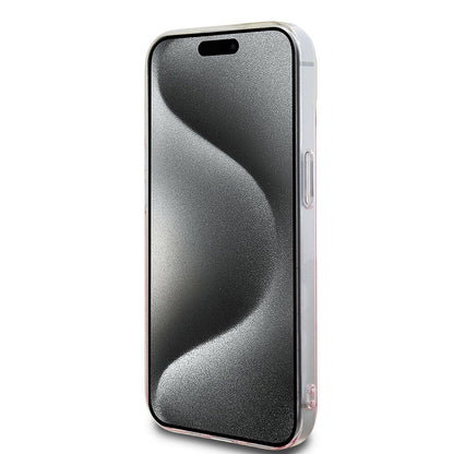 Apple iPhone 15 Kılıf Hello Kitty Orjinal Lisanslı Yazı ve İkonik Logolu Kitty Head Kapak Pembe