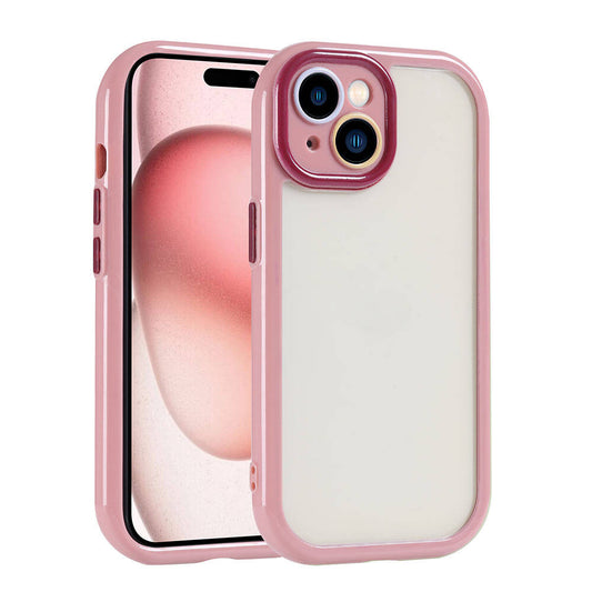 Apple iPhone 15 Case Camera Protection Colorful Edge and Frame Design Zore Vitamin Cover Plum 
