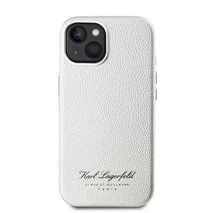 Apple iPhone 15 Kılıf Karl Lagerfeld Orjinal Lisanslı KL Yazılı Hotel Kapak Gri