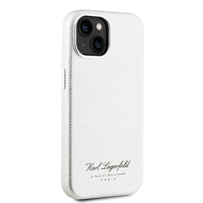 Apple iPhone 15 Kılıf Karl Lagerfeld Orjinal Lisanslı KL Yazılı Hotel Kapak Gri