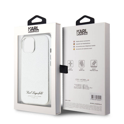 Apple iPhone 15 Kılıf Karl Lagerfeld Orjinal Lisanslı KL Yazılı Hotel Kapak Siyah