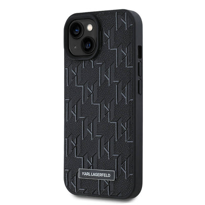 Apple iPhone 15 Kılıf Karl Lagerfeld Orjinal Lisanslı M-safe Şarj Özellikli KL Yazılı Hot Stamp Kapak Krem