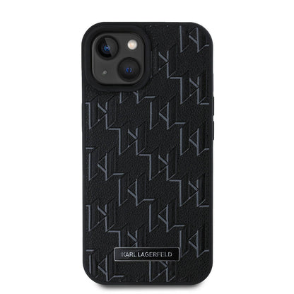Apple iPhone 15 Kılıf Karl Lagerfeld Orjinal Lisanslı M-safe Şarj Özellikli KL Yazılı Hot Stamp Kapak Krem