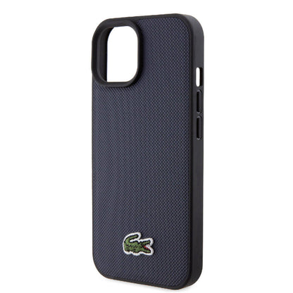 Apple iPhone 15 Kılıf Lacoste Orjinal Lisanslı PU Pike Desenli Arka Yüzey İkonik Timsah Dokuma Logolu Kapak Kırmızı