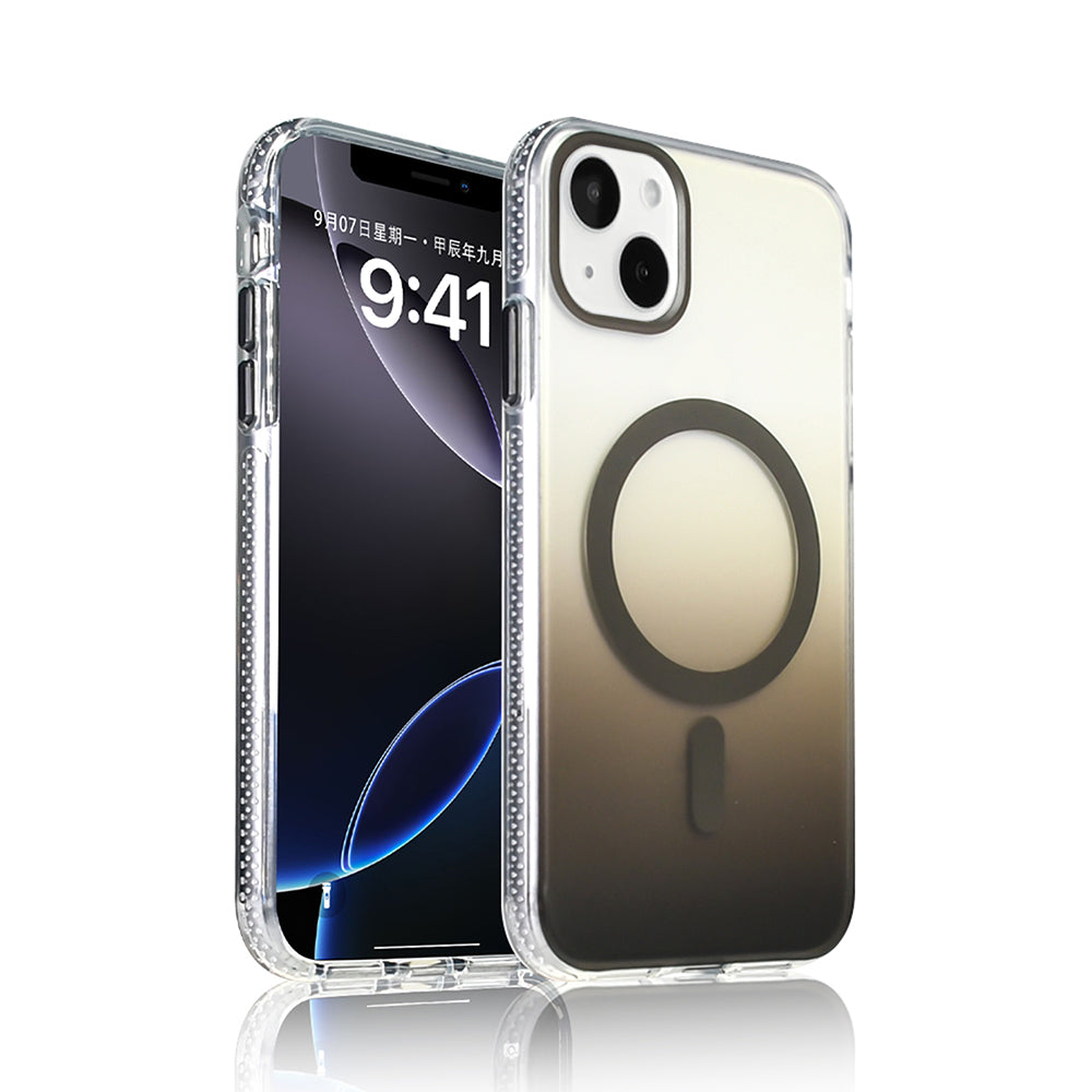 Apple iPhone 15 Kılıf M-safe Şarj Özellikli Transparan Renk Geçişli Zore Toros Kapak
