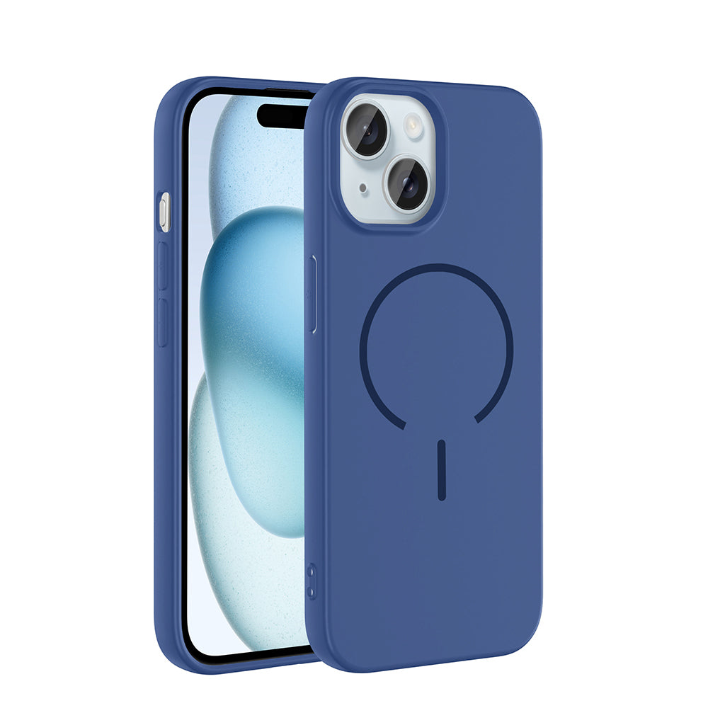 okikaze110　iPhone15 Apple iPhone 15 Kılıf M-safe Şarj Özellikli Zore Meta Kapak – Tak