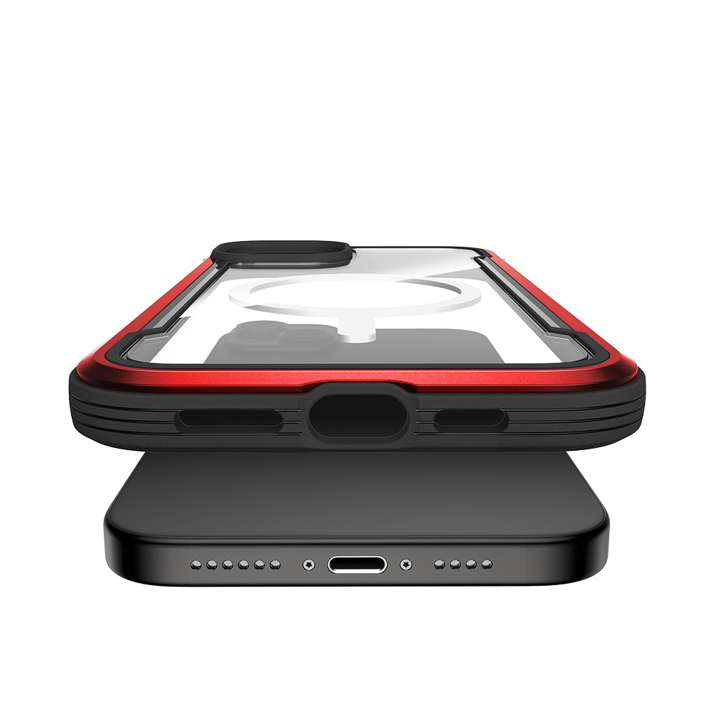 Apple iPhone 15 Kılıf M-safe Şarj Özellikli Airbagli Raptic Shield Serisi Şeffaf Arka Yüzey Kapak Siyah