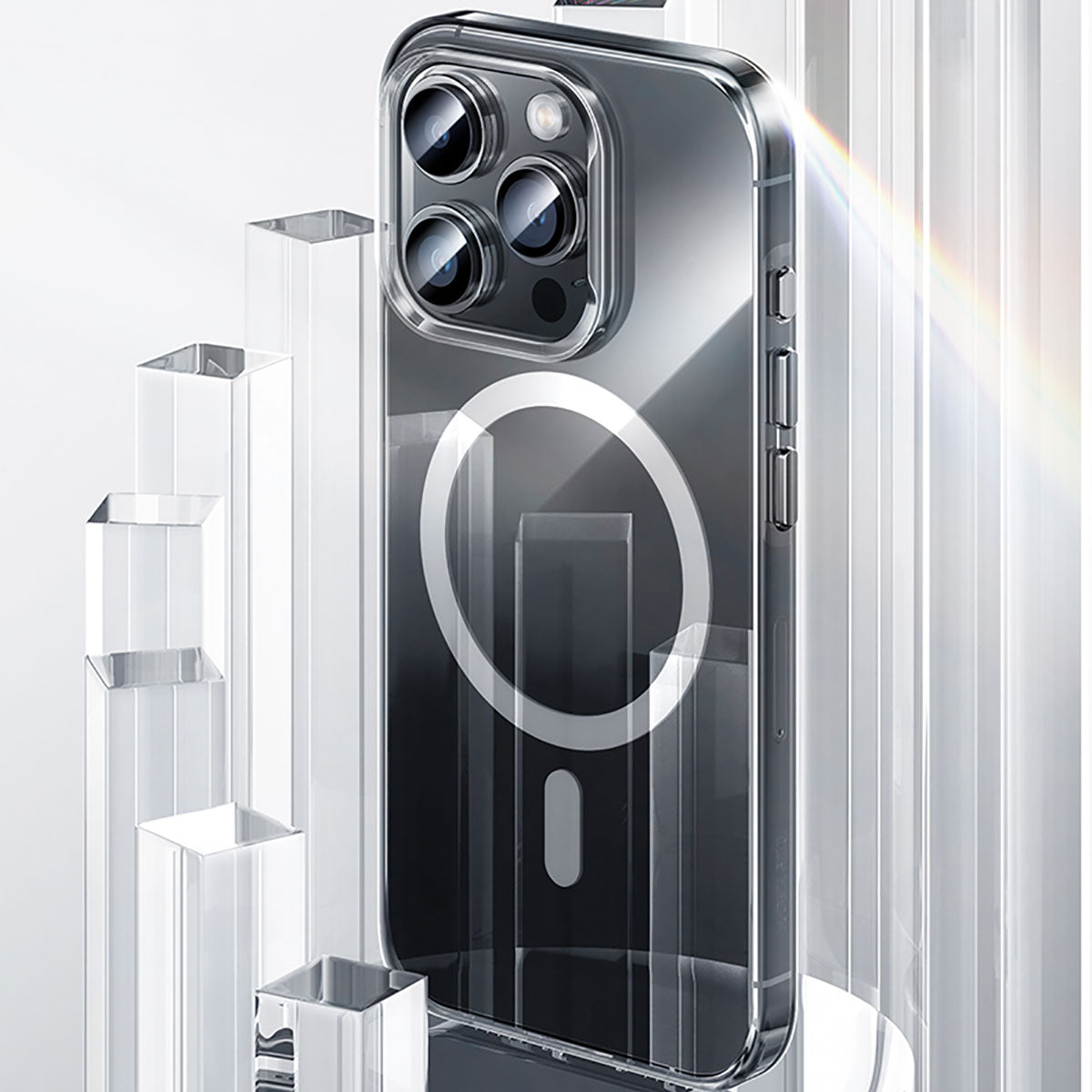 Apple iPhone 15 Case M-safe Charging Feature Benks Crystal Series Transparent Cover Colorless 