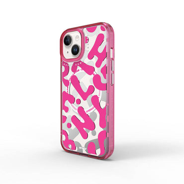 Apple iPhone 15 Case M-safe Charging Feature Paint Patterned Wiwu Fluorescent G Series Cover Orange 