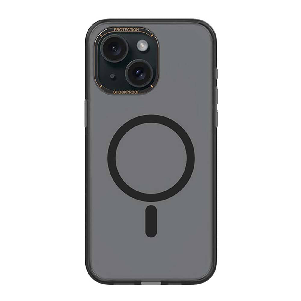 Apple iPhone 15 Kılıf M-safe Şarj Özellikli Cam Arka Yüzey Recci Michelin Serisi Kapak