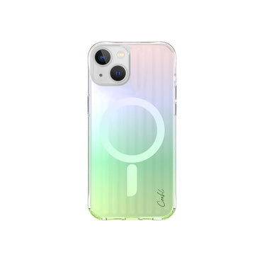 Apple iPhone 15 Kılıf M-safe Şarj Özellikli Parlayan Arka Yüzey Coehl Linear Kapak Yeşil