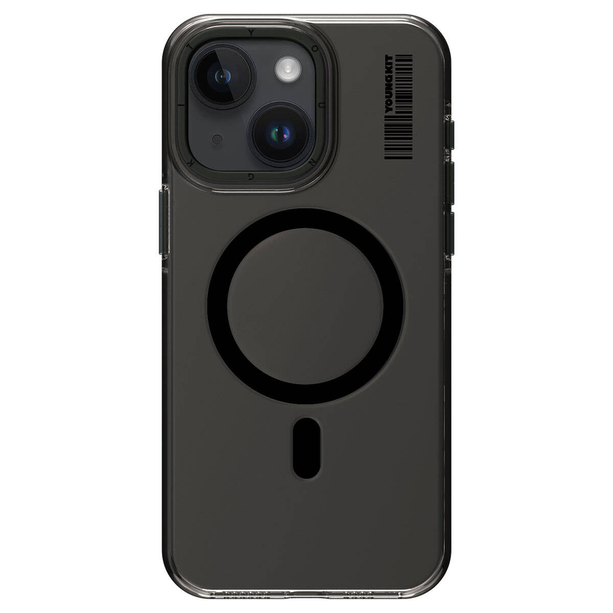 Apple iPhone 15 Case M-safe Charging Transparent Youngkit Crystal Shield Series Cover Black 