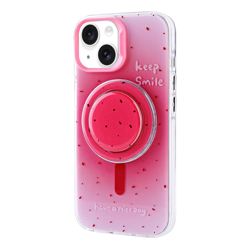 Apple iPhone 15 Kılıf M-safe Şarj Özellikli Tak-Çıkar Pop Soketli Zore Tiktok Kapak