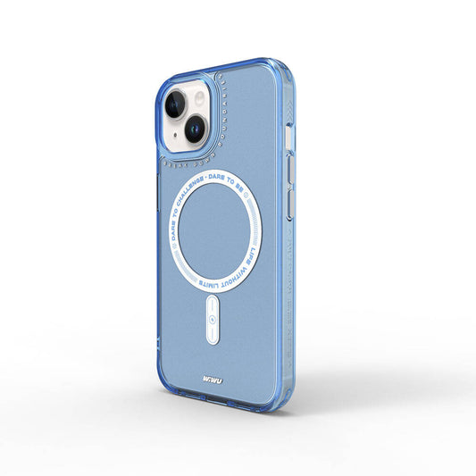 Apple iPhone 15 Case M-safe Charging Feature Wiwu Basic Color J Series Cover Blue 