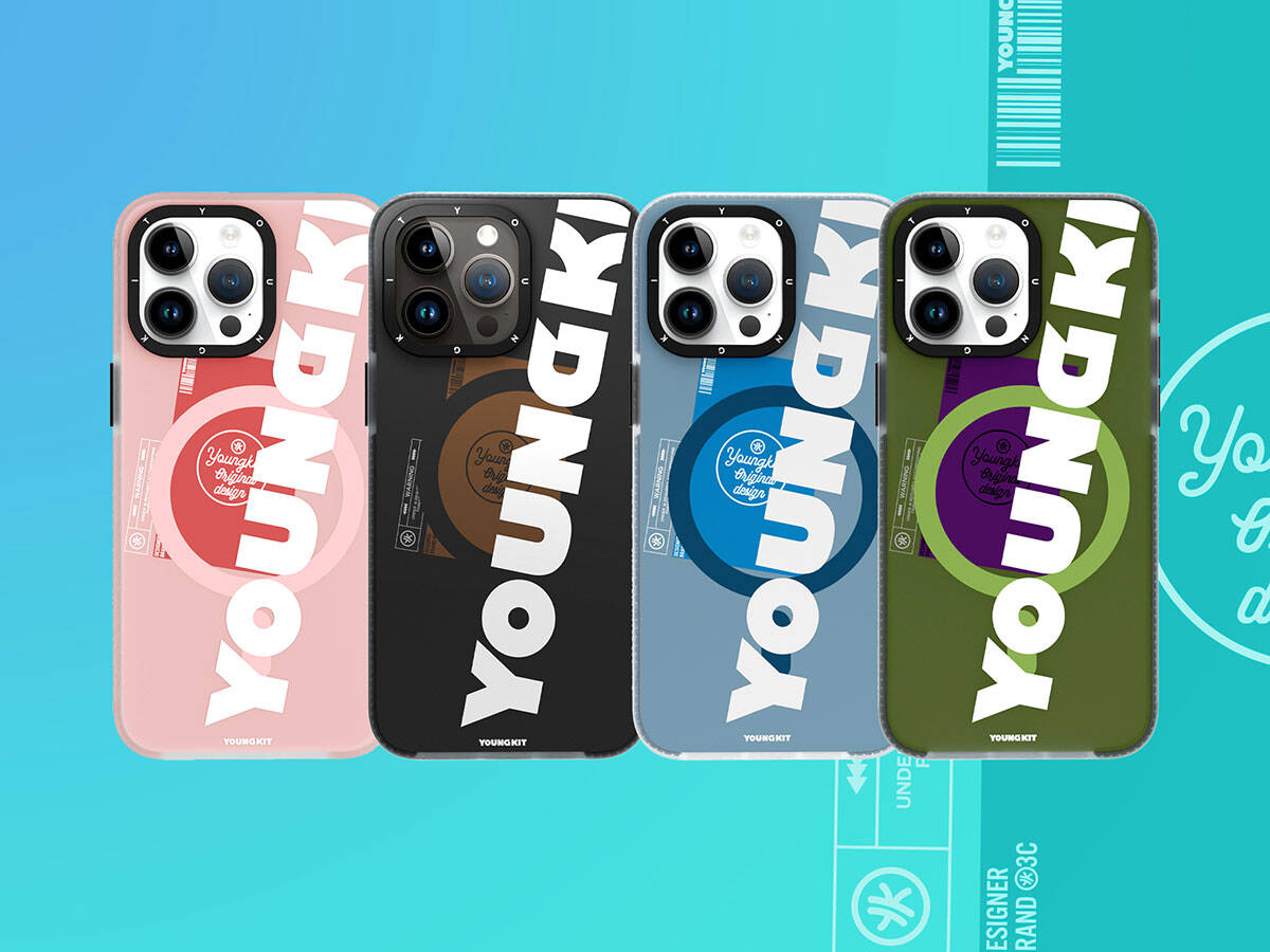 Apple iPhone 15 Case M-safe Charging Feature Youngkit Binfen Series Text Themed Cover Pink 