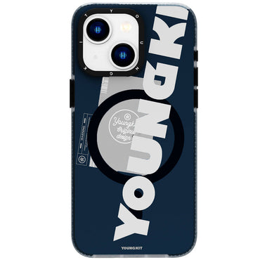 Apple iPhone 15 Case M-safe Charging Feature Youngkit Binfen Series Text Themed Cover Green 