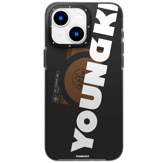 Apple iPhone 15 Case M-safe Charging Feature Youngkit Binfen Series Text Themed Cover Black 