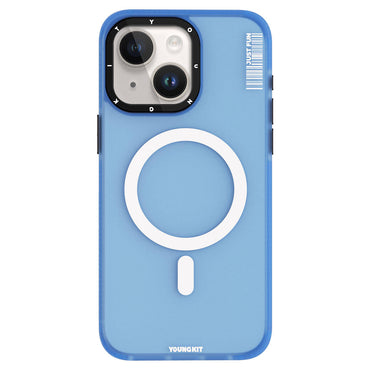 Apple iPhone 15 Case M-safe Charging Feature Youngkit Colored Sand Series Cover Blue 