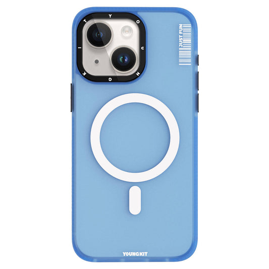 Apple iPhone 15 Case M-safe Charging Feature Youngkit Colored Sand Series Cover Blue 