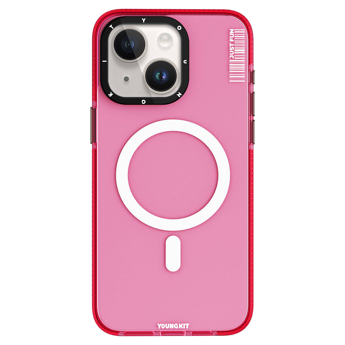 Apple iPhone 15 Case M-safe Charging Feature YoungKit Crystal Color Series Cover Pink 
