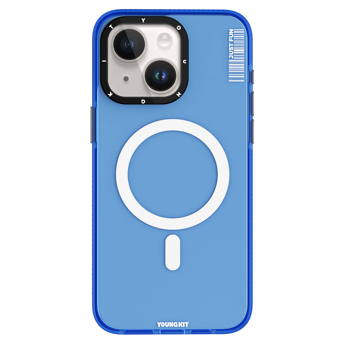 Apple iPhone 15 Case M-safe Charging Feature YoungKit Crystal Color Series Cover Blue 