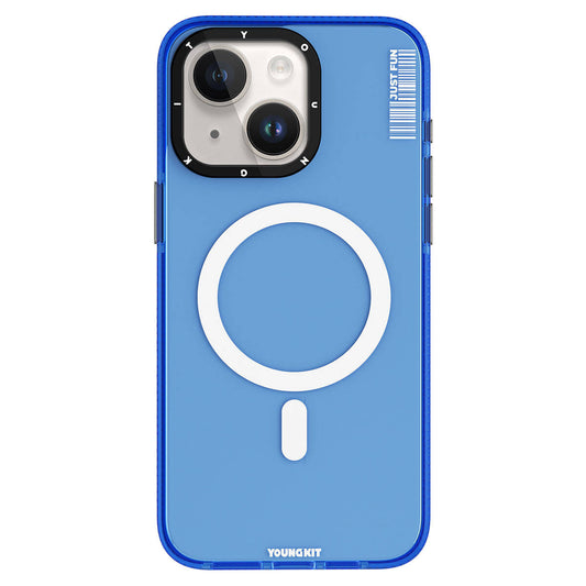 Apple iPhone 15 Case M-safe Charging Feature YoungKit Crystal Color Series Cover Blue 