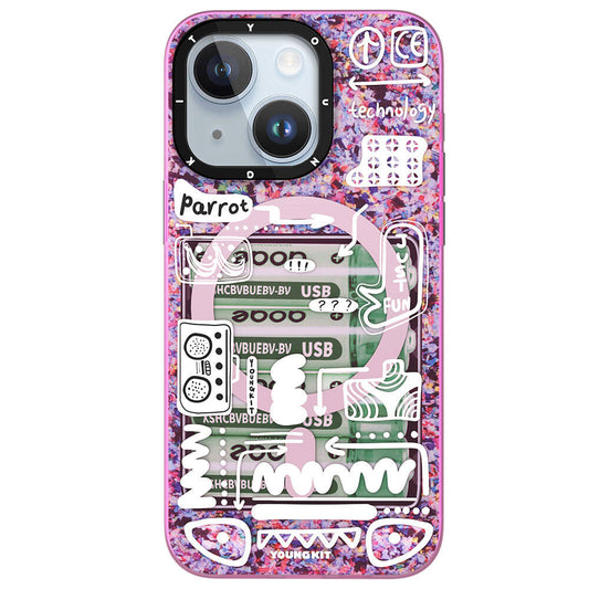 Apple iPhone 15 Case M-safe Charging Feature Youngkit Dark Matter Series Cover Pink 