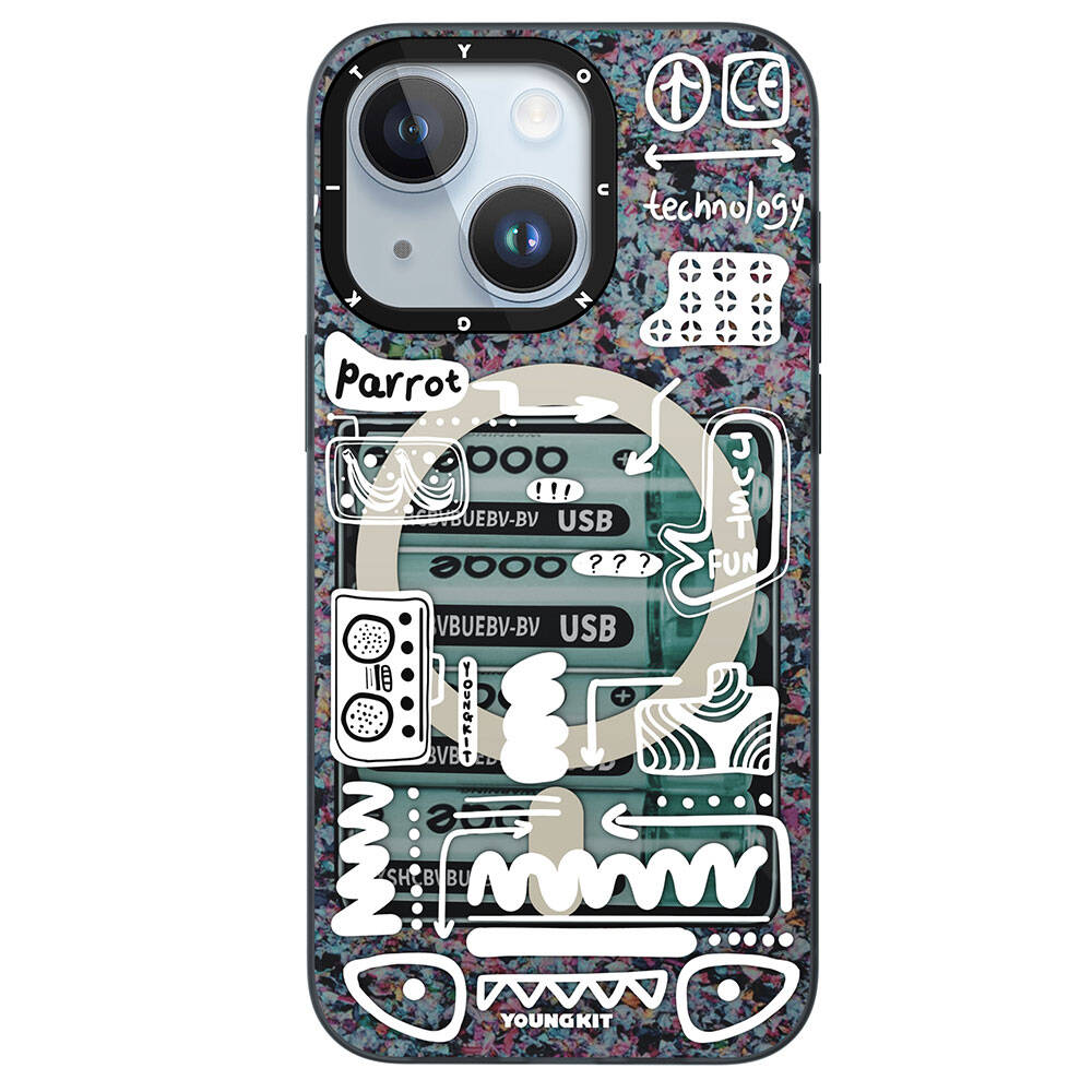 Apple iPhone 15 Case M-safe Charging Feature Youngkit Dark Matter Series Cover Black 
