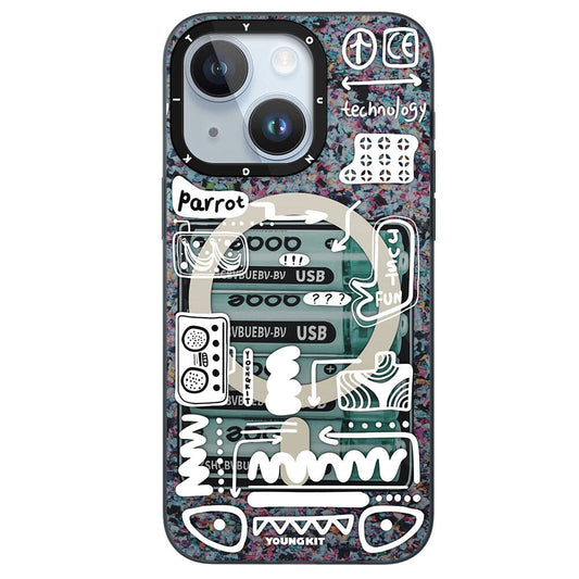 Apple iPhone 15 Case M-safe Charging Feature Youngkit Dark Matter Series Cover Black 