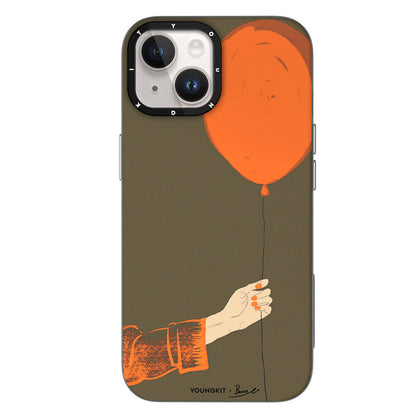 Apple iPhone 15 Kılıf M-safe Şarj Özellikli Youngkit Orange Serisi Flying Balloon Kapak