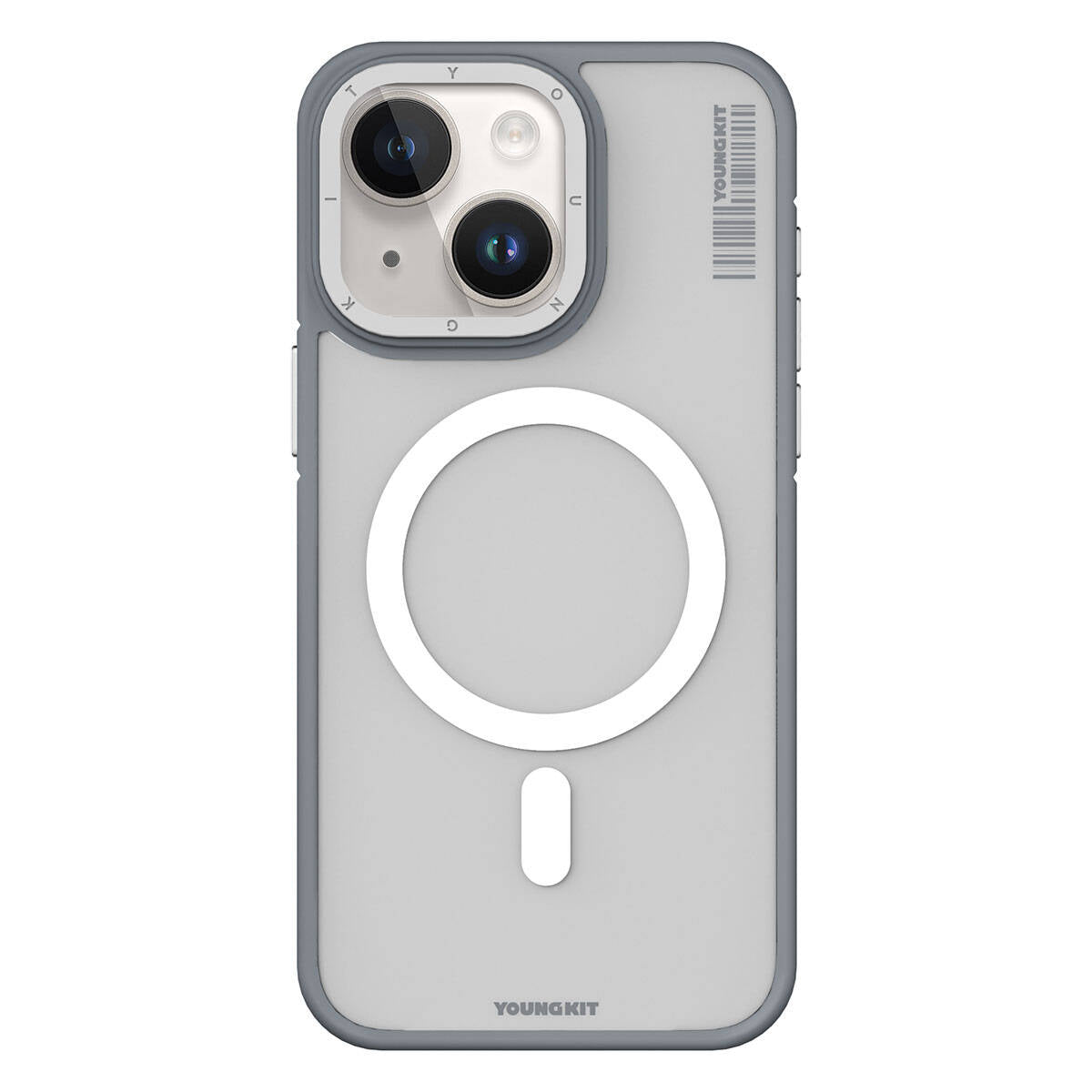 Apple iPhone 15 Case M-safe Charging Feature Youngkit Rock Sand Series Cover Gray 
