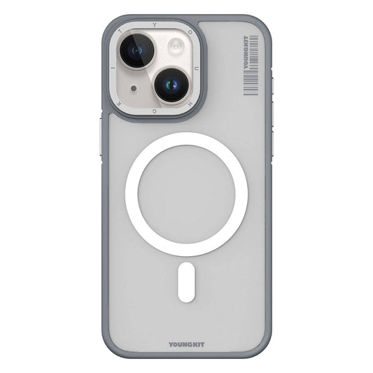 Apple iPhone 15 Case M-safe Charging Feature Youngkit Rock Sand Series Cover Gray 