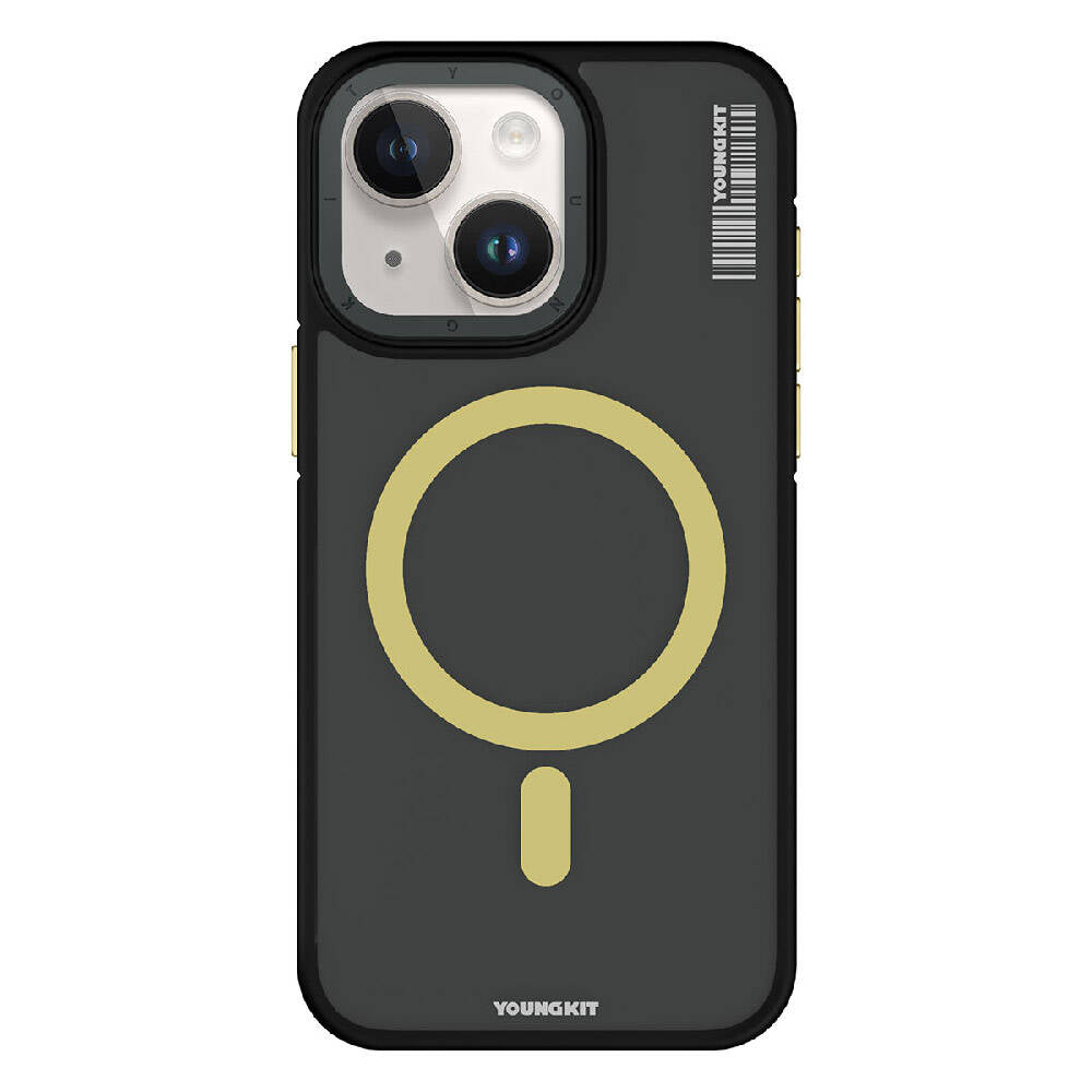 Apple iPhone 15 Case M-safe Charging Feature Youngkit Rock Sand Series Cover Yellow 