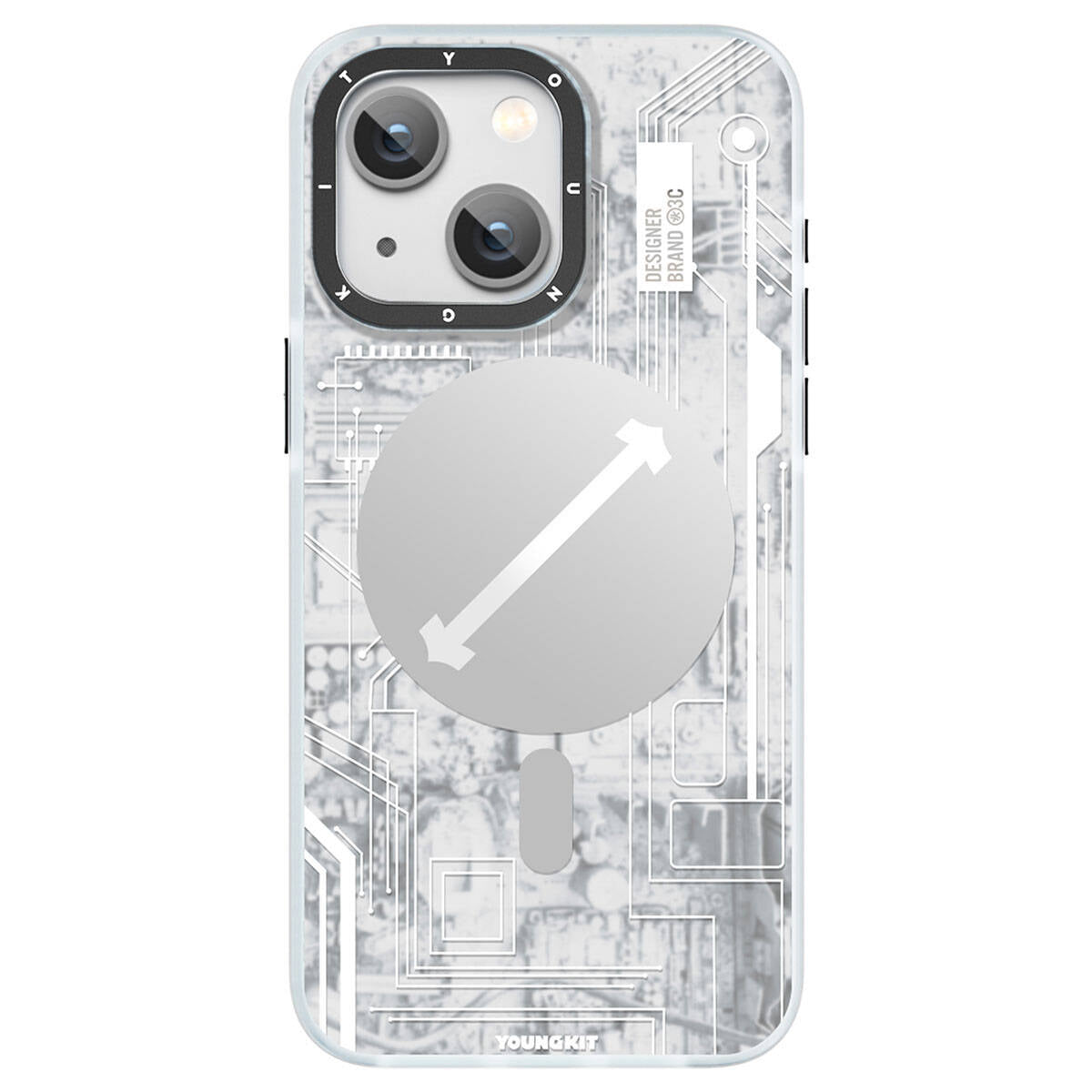 Apple iPhone 15 Case M-Safe Charging Feature YoungKit Technology Series Cover White 