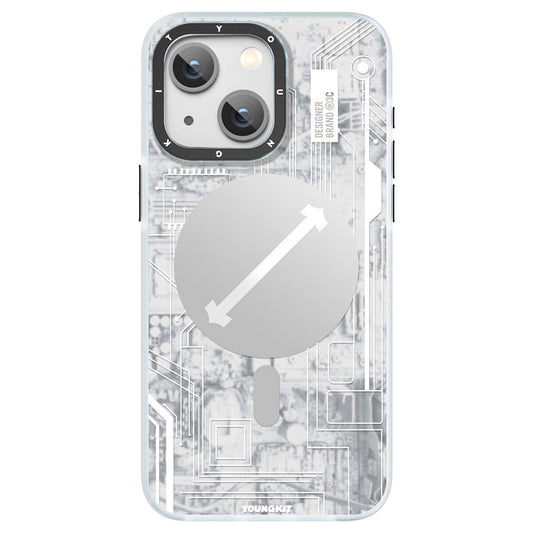 Apple iPhone 15 Case M-Safe Charging Feature YoungKit Technology Series Cover White 